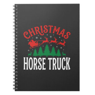 Weihnachts-Pferde-LKW-Santa-Schlitten Notizblock