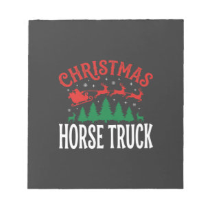 Weihnachts-Pferde-LKW-Santa-Schlitten Notizblock