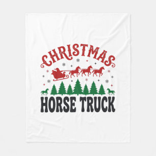 Weihnachts-Pferde-LKW-Western-Santa-Schlitten-Desi Fleecedecke