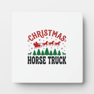 Weihnachts-Pferde-LKW Western Santa-Schlitten-Desi Fotoplatte