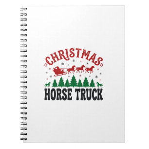 Weihnachts-Pferde-LKW-Western-Santa-Schlitten-Desi Notizblock