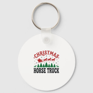 Weihnachts-Pferde-LKW-Western-Santa-Schlitten-Desi Schlüsselanhänger