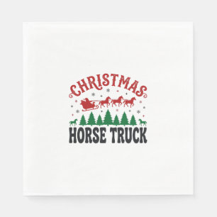 Weihnachts-Pferde-LKW Western Santa-Schlitten-Desi Serviette