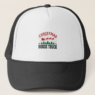 Weihnachts-Pferde-LKW-Western-Santa-Schlitten-Desi Truckerkappe