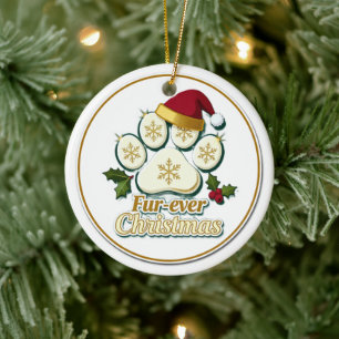Weihnachts-Pfoten-Ornament Keramik Ornament