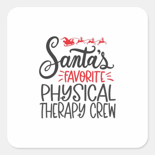 Weihnachts Physiotherapie, Santas fav Quadratischer Aufkleber (Vorderseite)
