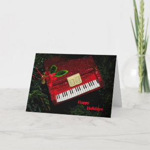 Weihnachts-Pianokarte, Happy Holidays Feiertagskarte