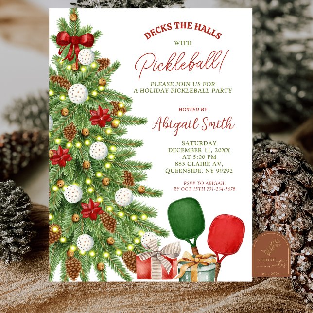 Weihnachts-Pickleball-Party Einladung (Von Creator hochgeladen)