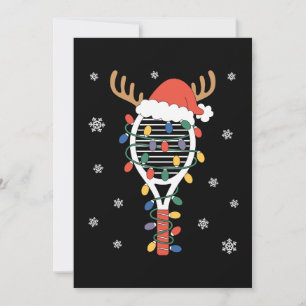 Weihnachts-Pickleball-Schläger-Rentier-Geweih Xmas Einladung