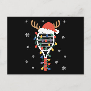 Weihnachts-Pickleball-Schläger-Rentier-Geweih Xmas Feiertagspostkarte