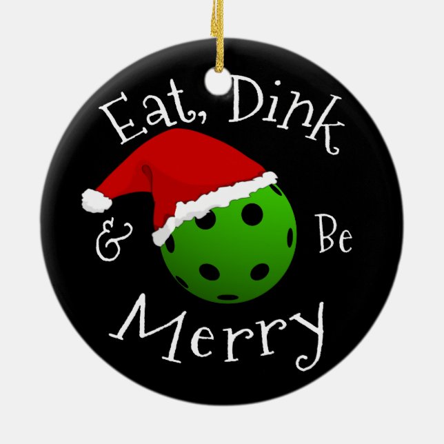 Weihnachts-Pickleball-Sprichwort Keramik Ornament (Hinten)