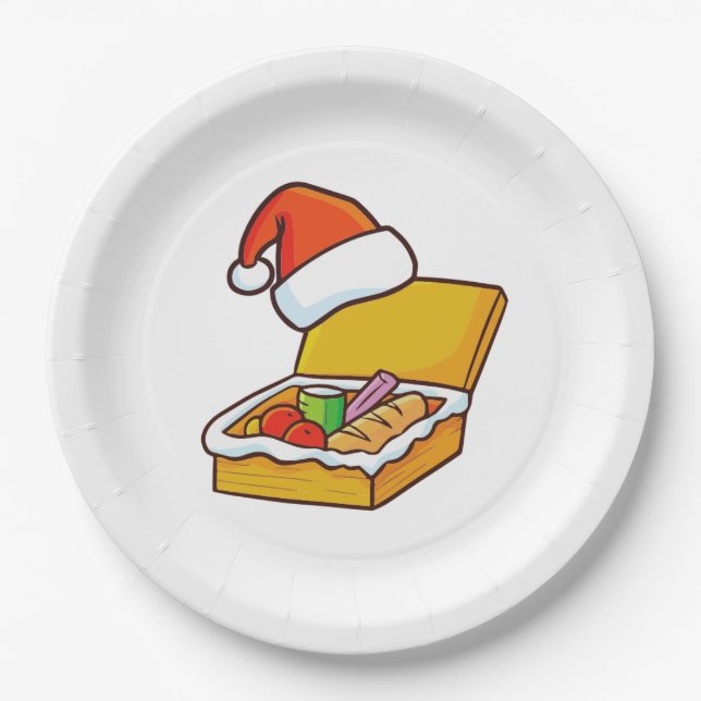 Weihnachts-Picknickkorb Pappteller (Vorderseite)