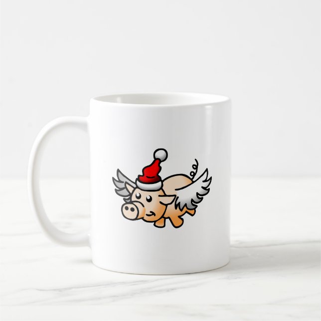 Weihnachts-Pig-Klassische Tasse (Links)