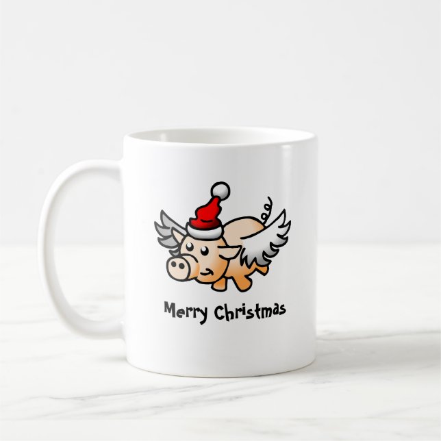 Weihnachts-Pig-Klassische Tasse (Links)