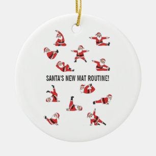 Weihnachts-Pilates Santa Reformer Keramik Ornament