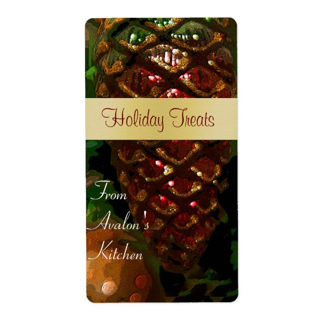 Weihnachts Pinecone Küche Leckerei Backetikett (Vorne)