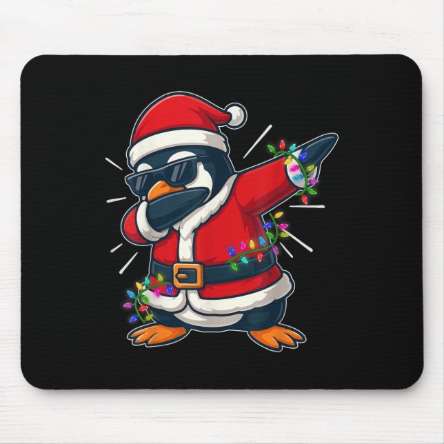 Weihnachts-Pinguin Dabbing Lichter Weihnachten für Mousepad (Vorne)