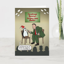 Weihnachts-Pinguin Grußkarte