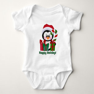 Weihnachts-Pinguin hinzufügen Text Baby unisex Strampler