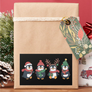 Weihnachts-Pinguin-Liebhaber Süße Tiere Familie Xm Rechteckiger Aufkleber