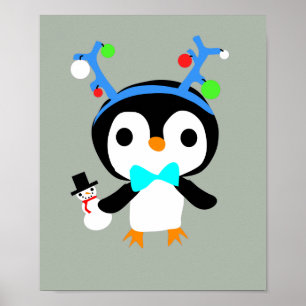 Weihnachts-Pinguin-Poster Poster