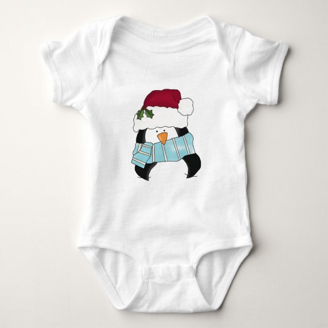 Weihnachts-Pinguin-Shirts und Geschenke Baby Strampler (Vorderseite)