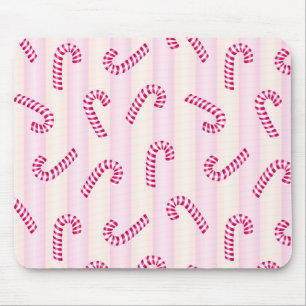 Weihnachts Pink Candycanes Muster Mousepad