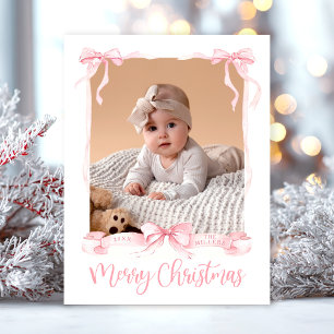 Weihnachts-Pink-Foto Feiertagspostkarte