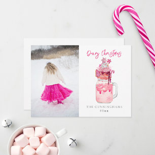Weihnachts-Pink-Milchshake Feiertagskarte