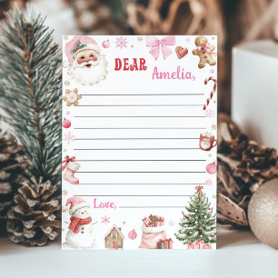 Weihnachts-Pink-Winter-Geburtstags-Zeitkapsel-Kart Dankeskarte