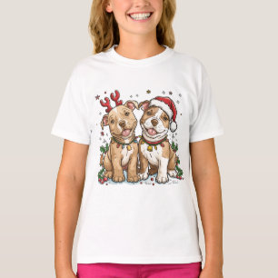 Weihnachts-Pit Bull-Hunde T-Shirt