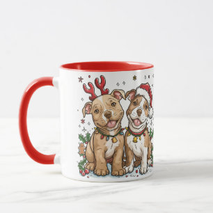 Weihnachts-Pit Bull-Hunde Tasse