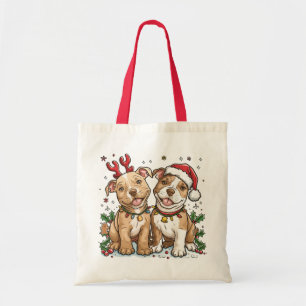 Weihnachts-Pit Bull-Hunde Tragetasche