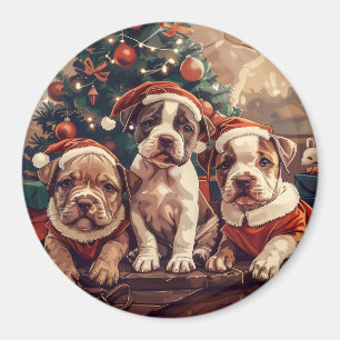 Weihnachts-Pit-Bull-Welpen Magnet