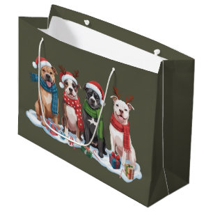 Weihnachts-Pitbull-Hundebesitzer-Geschenk Urlaub X Große Geschenktüte