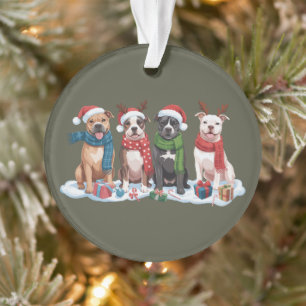 Weihnachts-Pitbull-Hundebesitzer-Geschenk Urlaub X Ornament