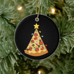 Weihnachts-Pizza-Liebhaber-Feiertagsessen Weihnach Keramik Ornament