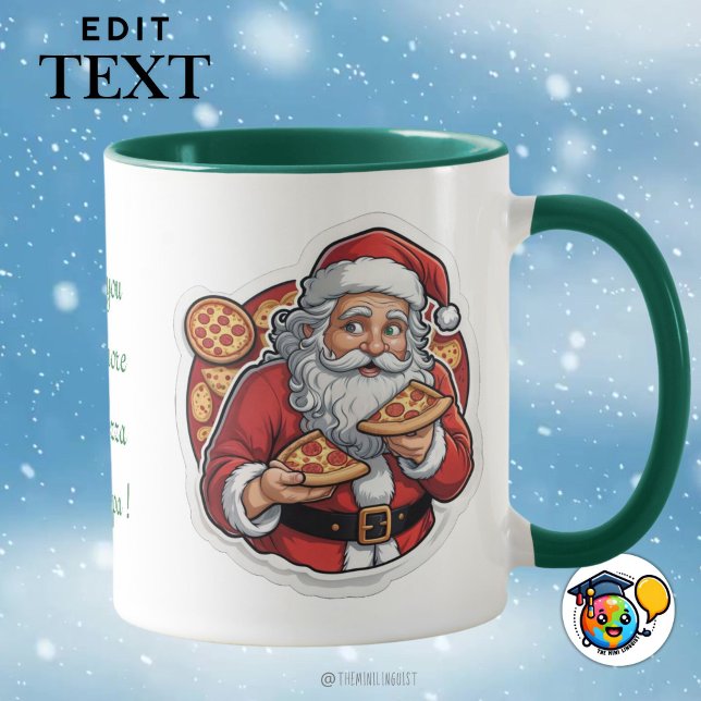 Weihnachts-Pizza-Party Weihnachtsfeiertage Tasse b (Von Creator hochgeladen)