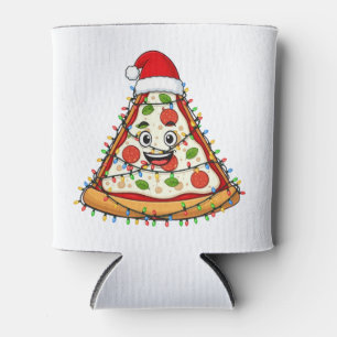 Weihnachts-Pizza-Stück mit Santa-Hut für Foodies Dosenkühler