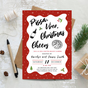 Weihnachts-Pizza und Party Einladung