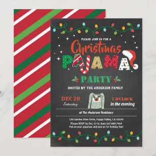 Weihnachts-Pjama-Party Feiertagsklatsche Einladung