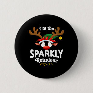 Weihnachts-Pjs Funkelnd Weihnachtsrentierspiele Button