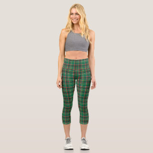 Weihnachts-Plaid-Grün-Muster-23914 Capri Leggings