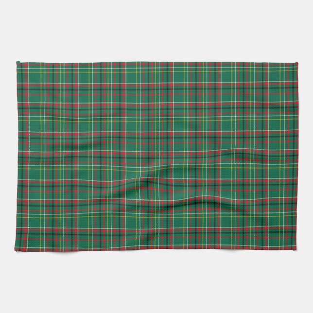 Weihnachts-Plaid-Grün-Muster-23914 Geschirrtuch (Horizontal)