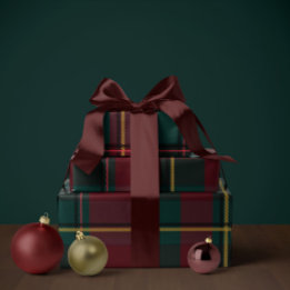 Weihnachts-Plaid klassisch Feiertag einfach Geschenkpapier