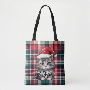 Weihnachts-Plaid-Santa-Katze mit Namen