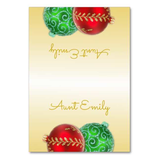 Weihnachts-Platzkarten Tischnummer (Vorderseite)