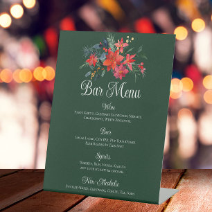 Weihnachts-Poinsettia Blumenkost-Bar Sockelschild
