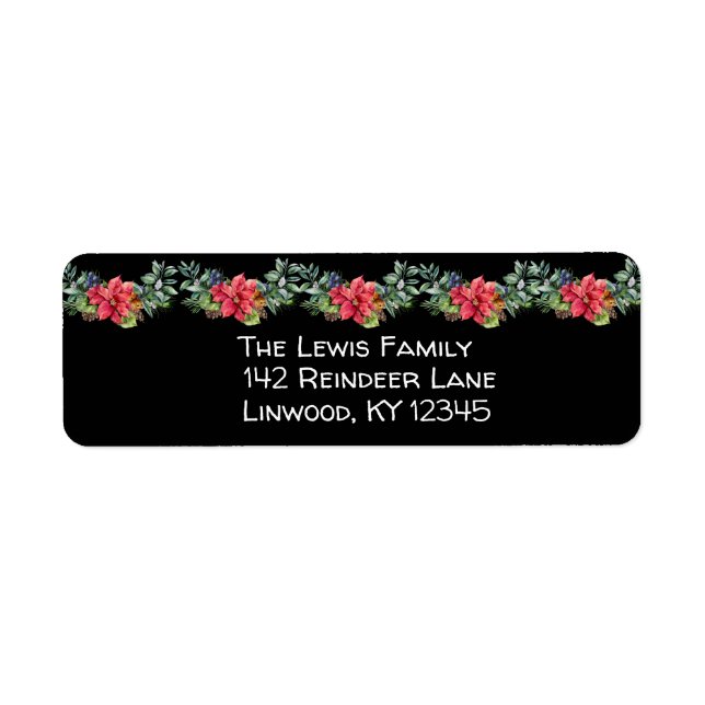 Weihnachts-Poinsettia-Garland in Schwarz (Vorne)