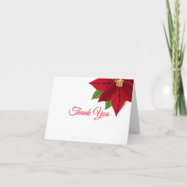 Weihnachts-Poinsettia geklappt Dankeschön-Karte Dankeskarte
